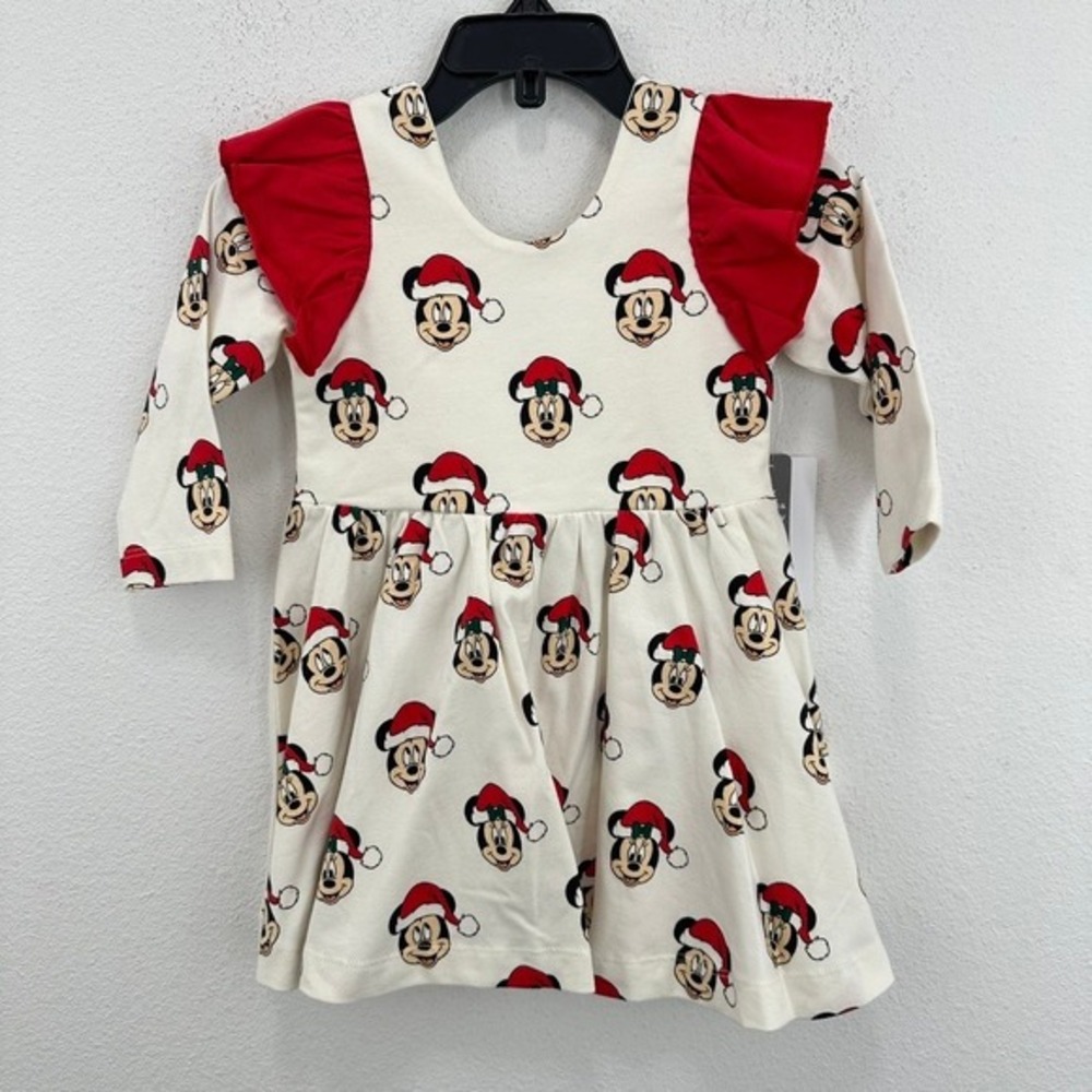 Disney Monica + Andy Christmas Mickey Mouse Dress Ruffle 12-18 Months Holiday